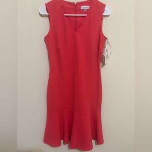 Pink Calvin Klein sleeveless dress, size 2, new with tags